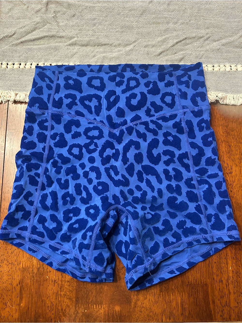 Balance Athletica Blue Leopard Print Bike Shorts